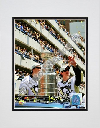 Marc-Andre Fleury and Sidney Crosby "2009 Stanley Cup Champions Victory Parade #60" Double Matted 8” x 10”