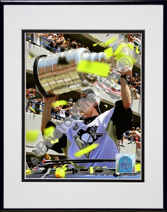 Marc-Andre Fleury "2009 Stanley Cup Champions Victory Parade #58" Double Matted 8” x 10” Photograph in Bla