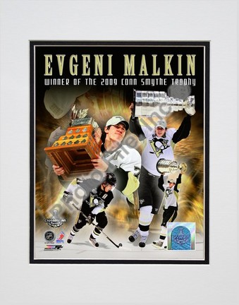 Evgeni Malkin "2008-2009 Stanley Cup Finals Conn Smythe Trophy Winner Portrait Plus #61" Double Matted 8” x 