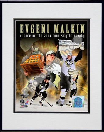 Evgeni Malkin "2008-2009 Stanley Cup Finals Conn Smythe Trophy Winner Portrait Plus #61" Double Matted 8” x 
