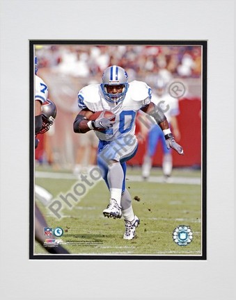 Barry Sanders Action Double Matted 8” x 10” Photograph (Unframed)