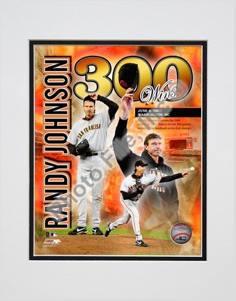 Randy Johnson "300th Win Portrait Plus 2009" Double Matted 8” x 10” Photograph (Unframed)