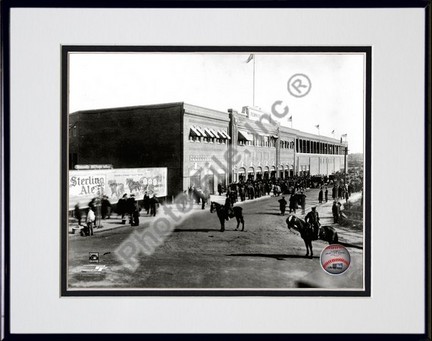Fenway Park 1912 Double Matted 8” x 10” Photograph in Black Anodized Aluminum Frame