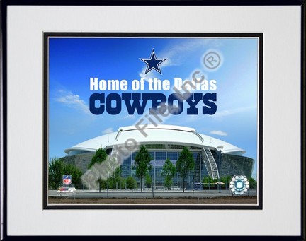 Cowboys Stadium with overlay 2009 Double Matted 8” x 10” Photograph in Black Anodized Aluminum Frame