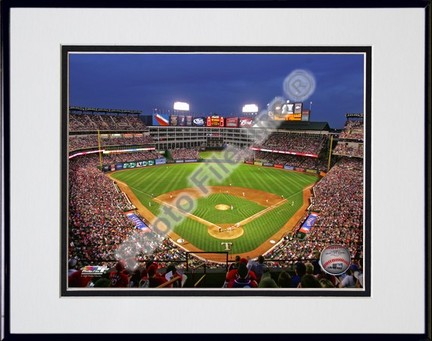 Rangers Ballpark in Arlington 2009 Double Matted 8” x 10” Photograph in Black Anodized Aluminum Frame