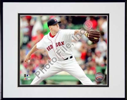 Jonathan Papelbon "2009 Pitching Action" Double Matted 8” x 10” Photograph in Black Anodized Aluminum Fram