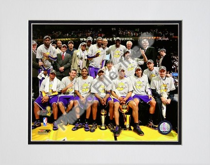 Los Angeles Lakers "Celebrate Game Five of the 2009 NBA Finals" Double Matted 8" x 10" Photograph (U