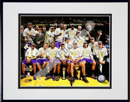 Los Angeles Lakers "Celebrate Game Five of the 2009 NBA Finals" Double Matted 8" x 10" Photograph in