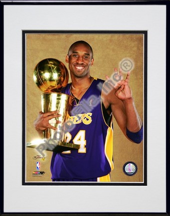 Kobe Bryant "Game Five of the 2009 NBA Finals with Championship Trophy (#30)" Double Matted 8" x 10"