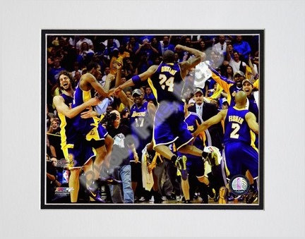 Los Angeles Lakers "Celebrate Game Five of the 2009 NBA Finals (#23)" Double Matted 8" x 10" Photogr