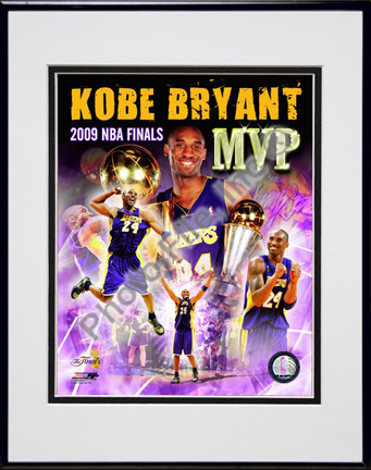 Kobe Bryant "2009 Finals MVP Comp. #34" Double Matted 8” x 10” Photograph in Black Anodized Aluminum Frame