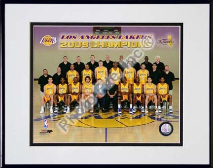Los Angeles Lakers "2009 NBA Champions Team Sit Down Photo #41" Double Matted 8” x 10” Photograph (Unframe