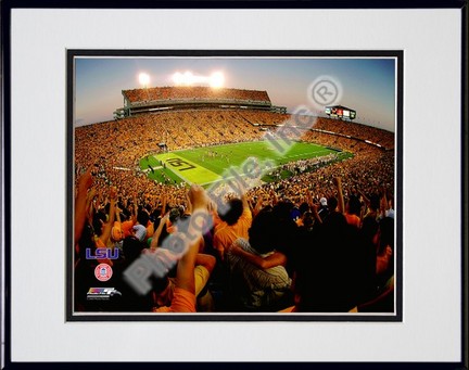 Tiger Stadium Louisiana State (LSU) Tigers 2008 Double Matted 8” x 10” Photograph in Black Anodized Aluminum Frame