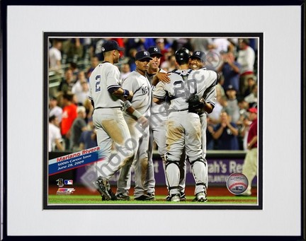 Mariano Rivera "Celebrates 500th Career Save (overlay)" Double Matted 8” x 10” Photograph in Black Anodize