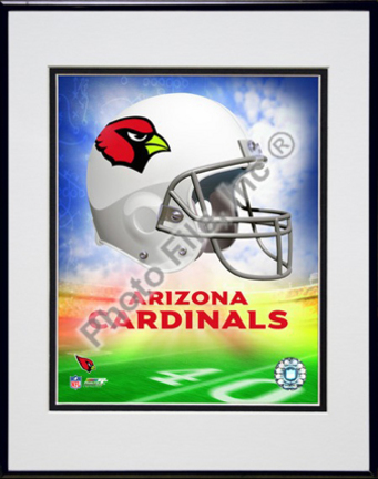 2009 Arizona Cardinals Team Logo Double Matted 8” x 10” Photograph in Black Anodized Aluminum Frame
