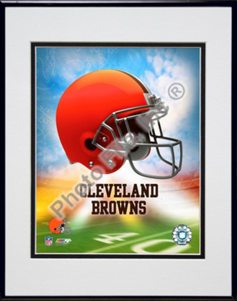 2009 Cleveland Browns Team Logo Double Matted 8” x 10” Photograph in Black Anodized Aluminum Frame