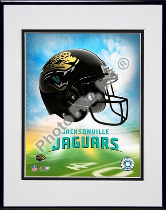 2009 Jacksonville Jaguars Team Logo Double Matted 8” x 10” Photograph in Black Anodized Aluminum Frame