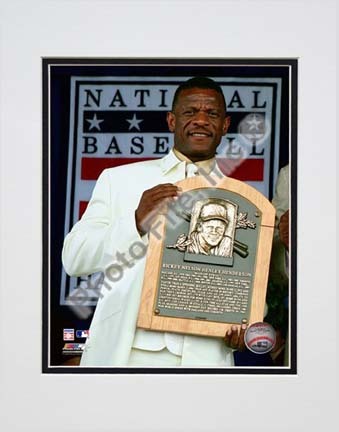 Rickey Henderson 2009 Hall of Fame Induction Ceremony Double Matted 8” x 10” Photograph (Unframed)