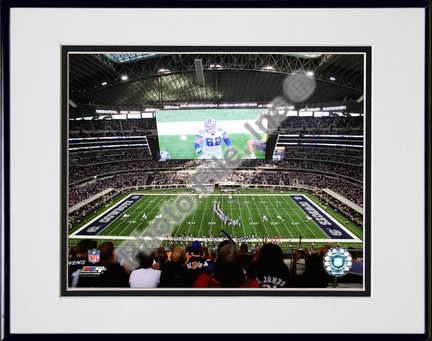 Cowboys Stadium 2009 Interior Double Matted 8” x 10” Photograph in Black Anodized Aluminum Frame