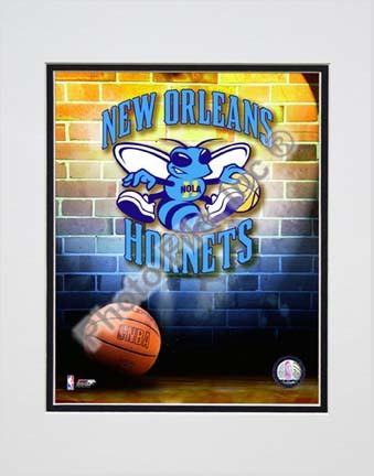 2009 New Orleans Hornets Team Logo Double Matted 8” x 10” Photograph (Unframed)