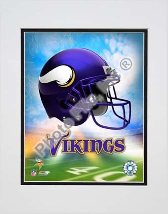 2009 Minnesota Vikings Team Logo Double Matted 8” x 10” Photograph (Unframed)