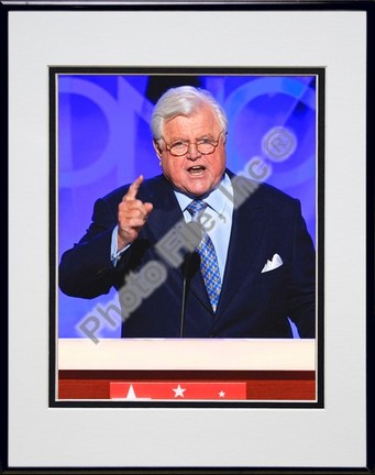 U.S. Senator Edward Kennedy at the 2008 Democratic National Convention Double Matted 8” x 10” Photograph in Black An