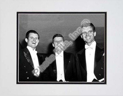 Edward Kennedy, John F. Kennedy, and Robert Kennedy 1958 Double Matted 8” x 10” Photograph (Unframed)