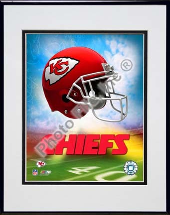 2009 Kansas City Chiefs Team Logo Double Matted 8” x 10” Photograph in Black Anodized Aluminum Frame
