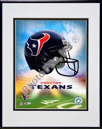2009 Houston Texans Team Logo Double Matted 8” x 10” Photograph in Black Anodized Aluminum Frame