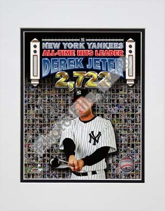 Derek Jeter 2722 Hits / Composite Double Matted 8” x 10” Photograph (Unframed)