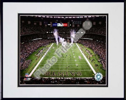 Superdome 2009 Double Matted 8” x 10” Photograph in Black Anodized Aluminum Frame
