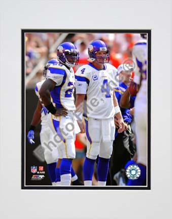 Brett Favre and Adrian Peterson 2009 Double Matted 8” x 10” Photograph (Unframed)