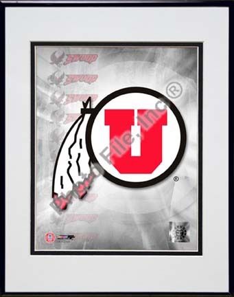 University of Utah 2009 Utes "Team Logo" Double Matted 8” x 10” Photograph in Black Anodized Aluminum Fram