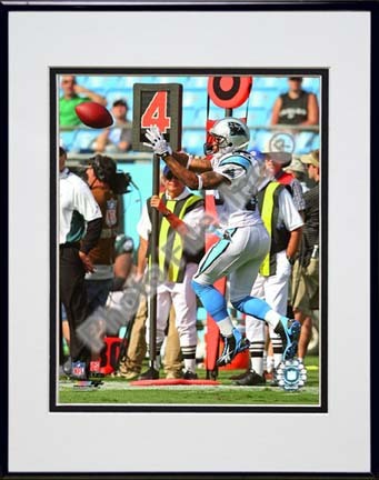 Steve Smith "2009 Action Carolina Panthers Catching" Double Matted 8” x 10” Photograph in Black Anodized A
