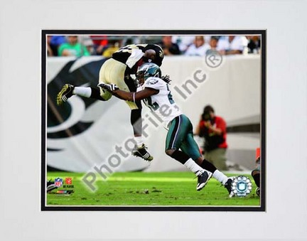 Asante Samuel "2009 Action vs. New Orleans Saints" Double Matted 8” x 10” Photograph (Unframed)