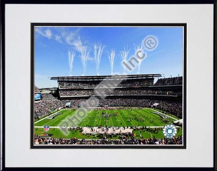 Philadelphia Eagles 2009 "Lincoln Financial Field" Double Matted 8” x 10” Photograph in Black Anodized Alu