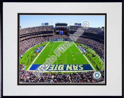 Qualcomm Stadium 2009 Double Matted 8” x 10” Photograph in Black Anodized Aluminum Frame