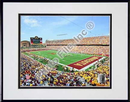 2009 "TCF Bank Stadium" Minnesota Golden Gophers Double Matted 8â€ x 10â€ Photograph in Black Anodized Alumi