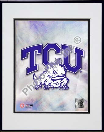 Texas Christian University Horned Frogs 2009 "Team Logo" Double Matted 8” x 10” Photograph in Black Anodiz