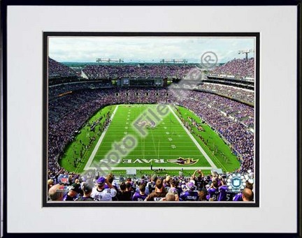 M&T Bank Stadium 2009 Double Matted 8” x 10” Photograph in Black Anodized Aluminum Frame