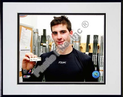 John Tavares 2009 - 2010 1st NHL Goal / Locker Room Double Matted 8” x 10” Photograph in Black Anodized Aluminum Fra