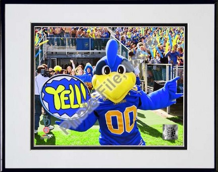 YoUDee Mascot of the University of Delaware Fightin' Blue Hens, 2008 Double Matted 8” x 10” Photograph in Black Anod