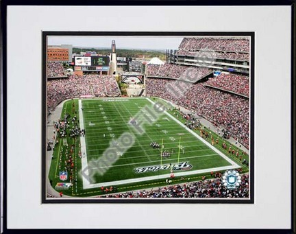 Gillette Stadium 2009 Double Matted 8” x 10” Photograph in Black Anodized Aluminum Frame