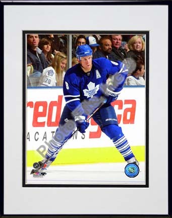 Mike Komisarek 2009 - 2010 Action "Blue Jersey" Double Matted 8” x 10” Photograph in Black Anodized Alumin