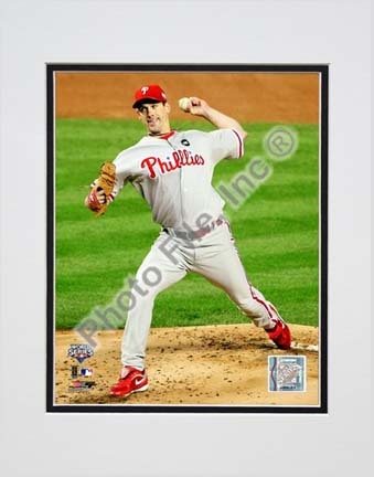 Cliff Lee Game 1 of the 2009 World Series Action (#3) Double Matted 8” x 10” Photograph (Unframed)