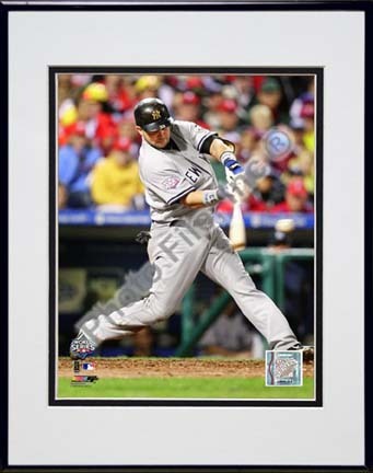 Nick Swisher Game Three of the 2009 MLB World Series 2 Run Home Run (#11) Double Matted 8” x 10” Photograph in Black