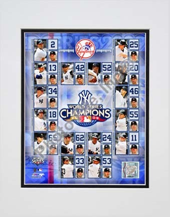 New York Yankees 2009 World Series Champions Composite Double Matted 8” x 10” Photograph (Unframed) 