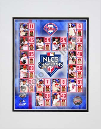 Philadelphia Phillies 2009 National League Champions Composite Double Matted 8” x 10” Photograph (Unframed) 