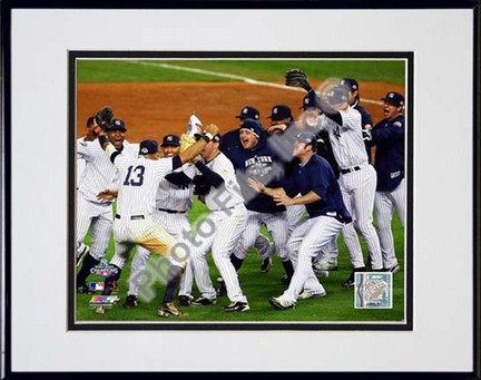 The New York Yankees Celebrate Game Six of the 2009 MLB World Series (#31) Double Matted 8” x 10” Photograph in Blac