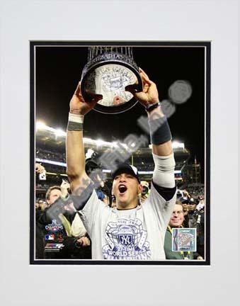 Alex Rodriguez with the World Series Trophy Game Six of the 2009 MLB World Series (#36) Double Matted 8” x 10” Photo